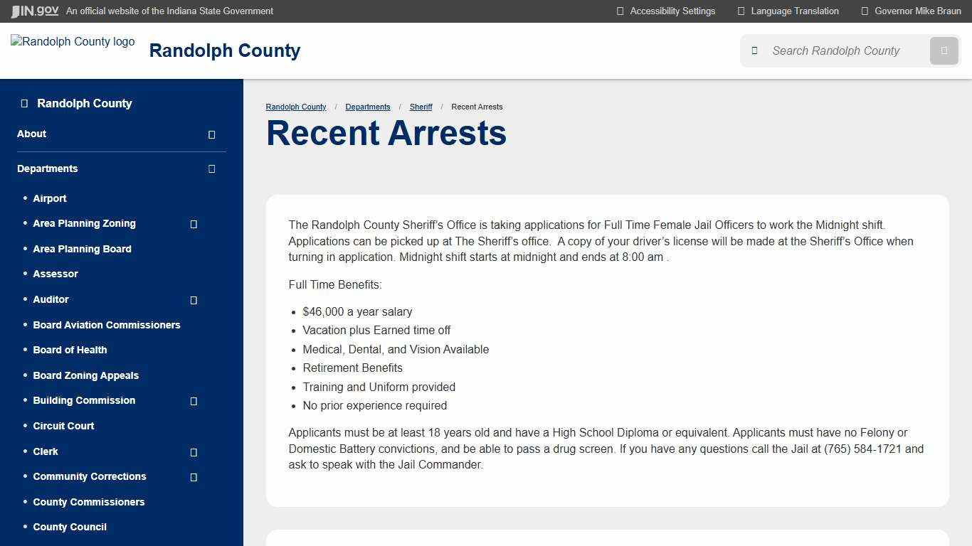 Randolph County: Recent Arrests